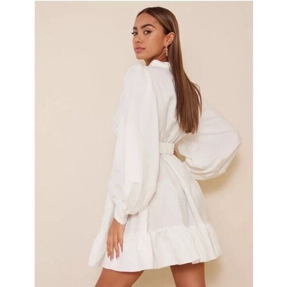 NWT Bardot The Mini Shirt Dress In Ivory LARGE - Picture 8 of 15